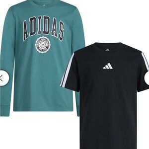 NWT Adidas Youth size 18/20 Teal and Black Shirt Set